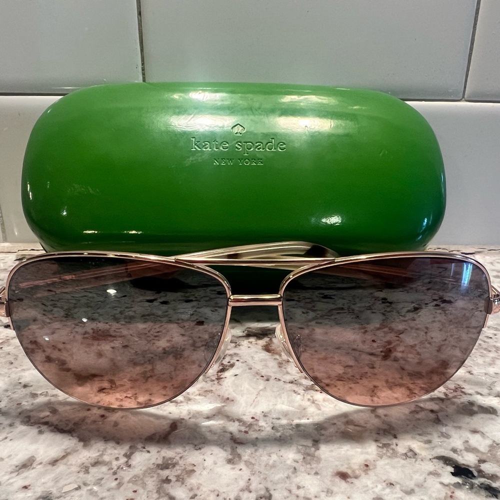 KATE SPADE Aviator Sunglasses in Case - MINT